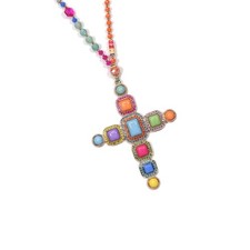 XXL Perlenkette 111cm Kreuz