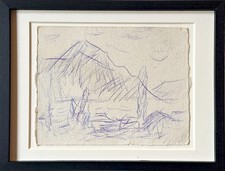 Christian Rohlfs "Berg", Buntstift,  Echtheitszertifikat