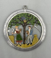 Altes Zinn Bild Bleiverglasung