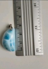 Unikat Larimar 925 Silber Anhänger Mond Kristall Kette Anhänger vintage Nachlass