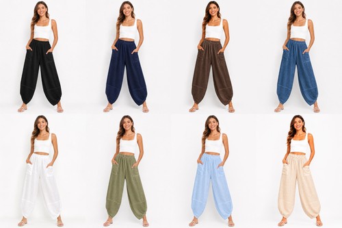 Damen leinen haremshose - damen,