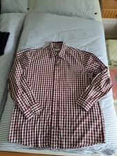 Oberhemd, Waldschütz, L, Langarm, Tracht, Jagd, Dunkelrot Weiß Kariert, Neu