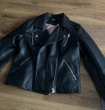 Only Biker Jacke Schwarz Kunstleder Damen Gr. 42