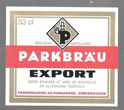 Bieretikett parkbrauerei - bieretikett, ag