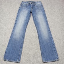 Lee Knox Herren Slim Gerade Jeans W27 L32 (Label: W29) Blau Knopf Fly