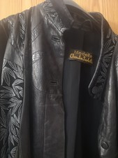 Ledermantel schwarz mit