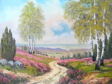 Gemälde "Heidweg" Signiert