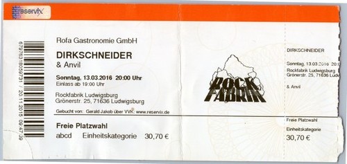 Dirkschneider anvil ticket - dirkschneider,