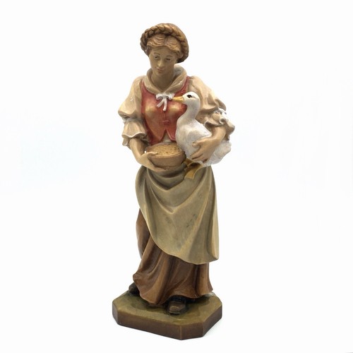 Holz figur geschnitzt - geschnitzt, bäuerin