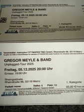Konzert Tickets Gregor Meyle in Mainz - Tolle Plätze
