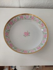 Wunderschöner Teller von Burg Lindau, Feines Porzellan Blumenmuster mit Goldrand