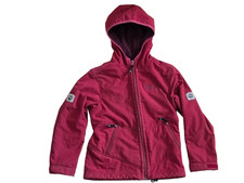 Jack Wolfskin Kinderjacke Gr.128 Softshell Fleece Mädchen Jacke Rot