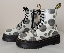 DR. MARTENS JADON WHITE POLKA DOT 39 PLATEAU STIEFEL BOOTS DOC SCHUHE ZIP J2503