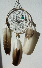 Traumfänger Original indianische Handarbeit Dreamcatcher, Adlerfedern u. Türkis