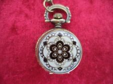 Taschenuhr klein "Antik-Stern" bronzefarben Kette Klappdeckel NEU+OVP Steampunk