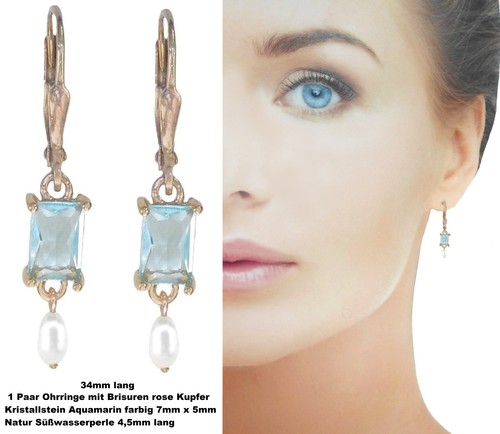 Aquamarin farbige ohrringe mit - ohrringe,