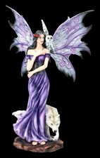 Elfen Figur mit Wolf und Eule-