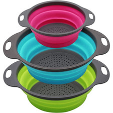3er Set Silikon Küchensieb
