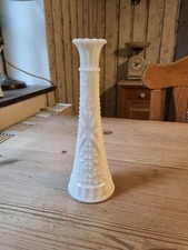Vase  Milchglas Weiß Pressglas Glas