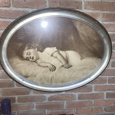 Biedermeier Antikes Bild Lithographie  Original Länge 74 Cm Aus Adelsbesitz