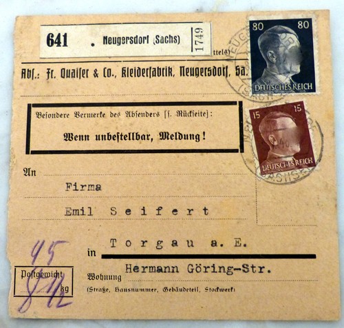 Karte paketkarte 641 - paketkarte,