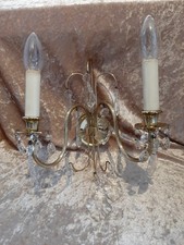 Alte Wandlampe Kristall zweiflammig Wandleuchte