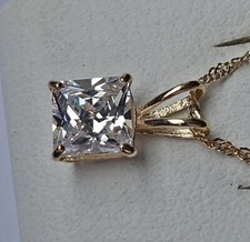 Neu ♦️ Zirkonia Anhänger aus 585 14kt Gold mit Zirkon Zirkonias Solitär ♦️ 8298