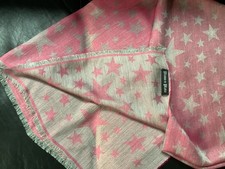 PLOMO O PLATA Schal Tuch Sterne rosa grau, 190 cm lang, top