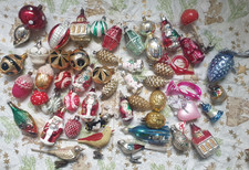 Konvolut alter Christbaumschmuck Figuren, Vögelchen, Zapfen