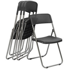 2/4/6er Rattan Balkonstühle Klappbar Campingstuhl Klappstuhl Garten bis 200KG