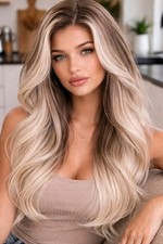  Hellblond ombre Perücke