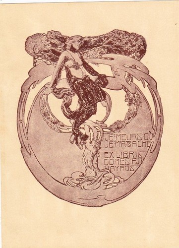 Exlibris bookplate autotypie - bookplate,