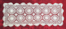 schöne Spitzendecke Läufer weiß 37 x 101cm Häkel- Handarbeit Made in Germany RAR