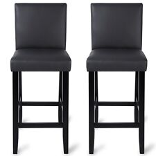 Barhocker 2x Bistrohocke Barstühle mit Lehne Hocker Massivholz Grau hb21gr-2