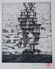 Treppe Original Aquatinta