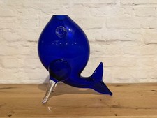 Murano Glas Fisch Vase Blau |