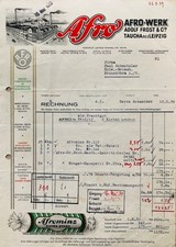 Taucha, Bez. Leipzig, histor. Rechnung der Firma Afro, Adolf Frost & Co., 1939