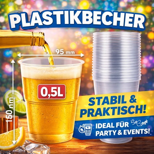 500 stk 5l - 0.5l, trinkbecher