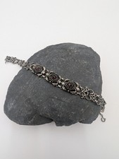 835 Silber Granat Armband