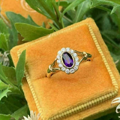 2kt oval lila halo diamant - oval,