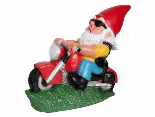 Gartenzwerg motorradfahrer - motorradfahrer,