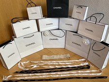 10 CHANEL Tüten DEKO Papiertüte Tasche Geschenkverpackung & Bänder & Kamelien