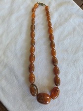 Ostsee Bernstein Vintage Kette Olivenform