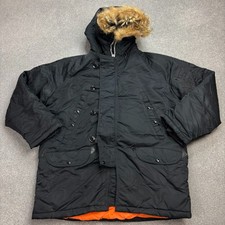 N 3B Jacke Erwachsene Medium schwarz Army extrem kalt Parka Schnorchel Outdoor Kapuze Herren