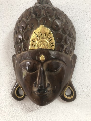 Buddha kopf holz maske - holz,