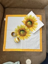 Servietten - Sonnenblume - Stoff - mit Serviettenringe