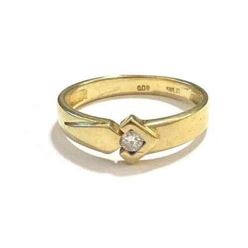 Solitär goldring diamant - solitär,