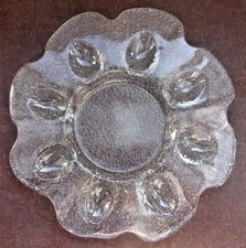 Glas Eierteller Eierplatte Servierplatte Partyteller für 8 Eier/Eierhälften