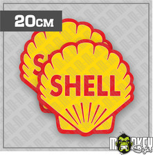Shell Sticker 2er-Set Retro Aufkleber für Auto & Werkstatt Oldschool Muschel