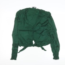 Zara Damen Bluse grün Langarm